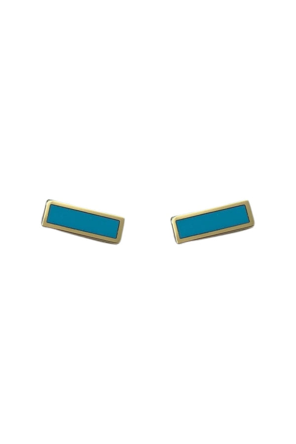Gold Turquoise Bar Earring