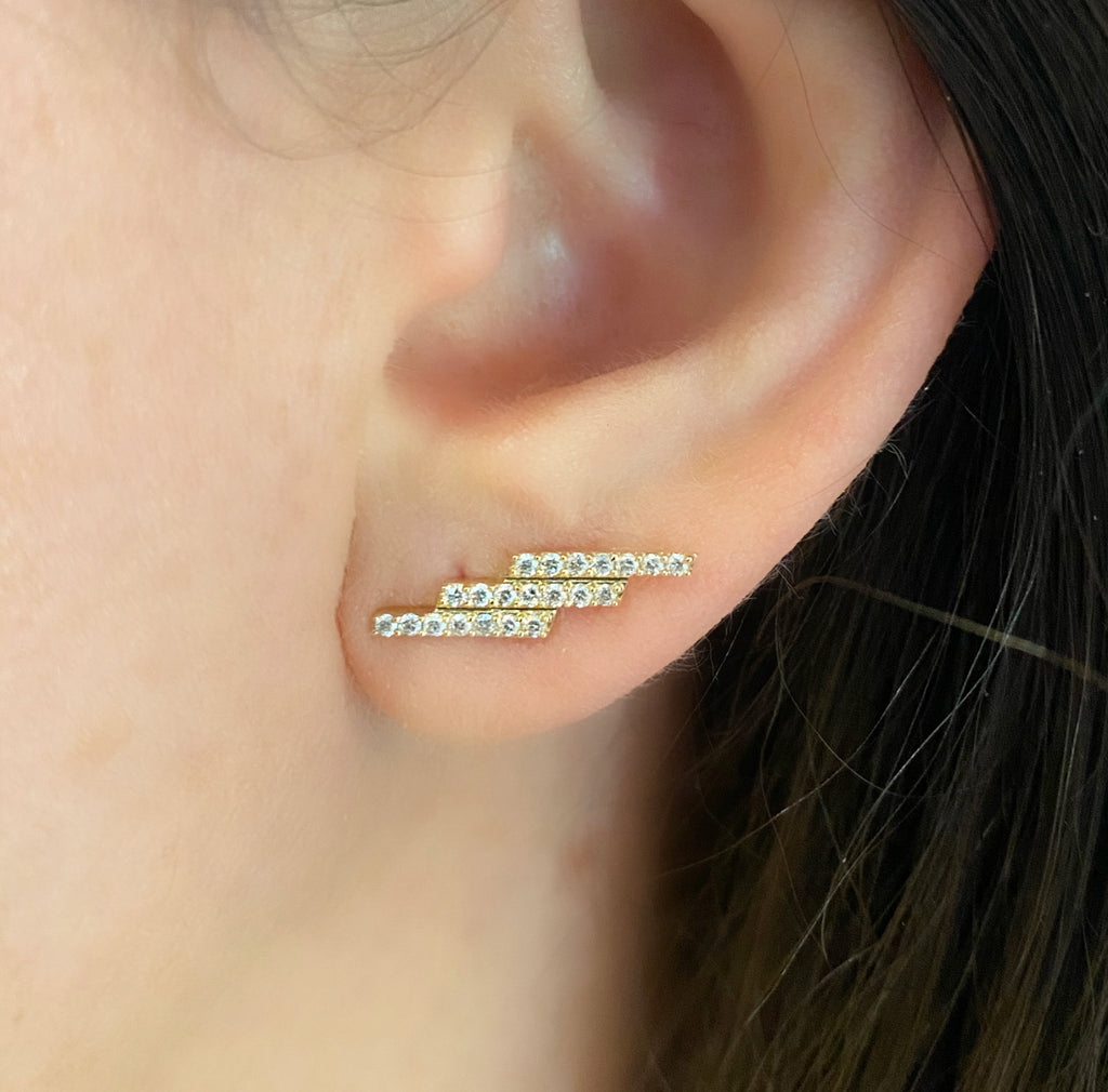 Diamond Zig Zag Earrings