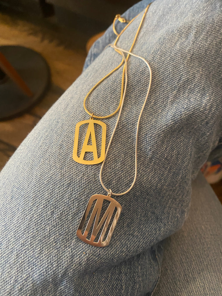 Miriam Merenfeld Vered Initial Necklace Gold