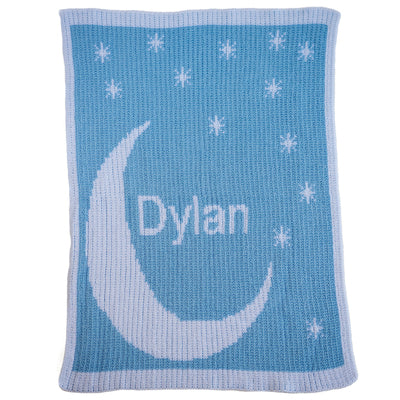 Butterscotch Moon & Stars Name Blanket