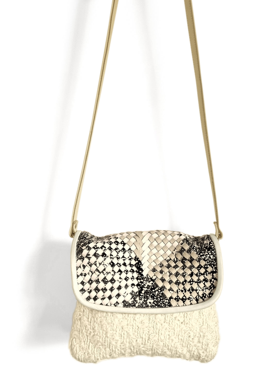 Suzy Black & White Mix Crossbody Bag