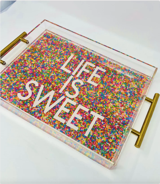 Lucite Custom Sprinkles Tray with Handles