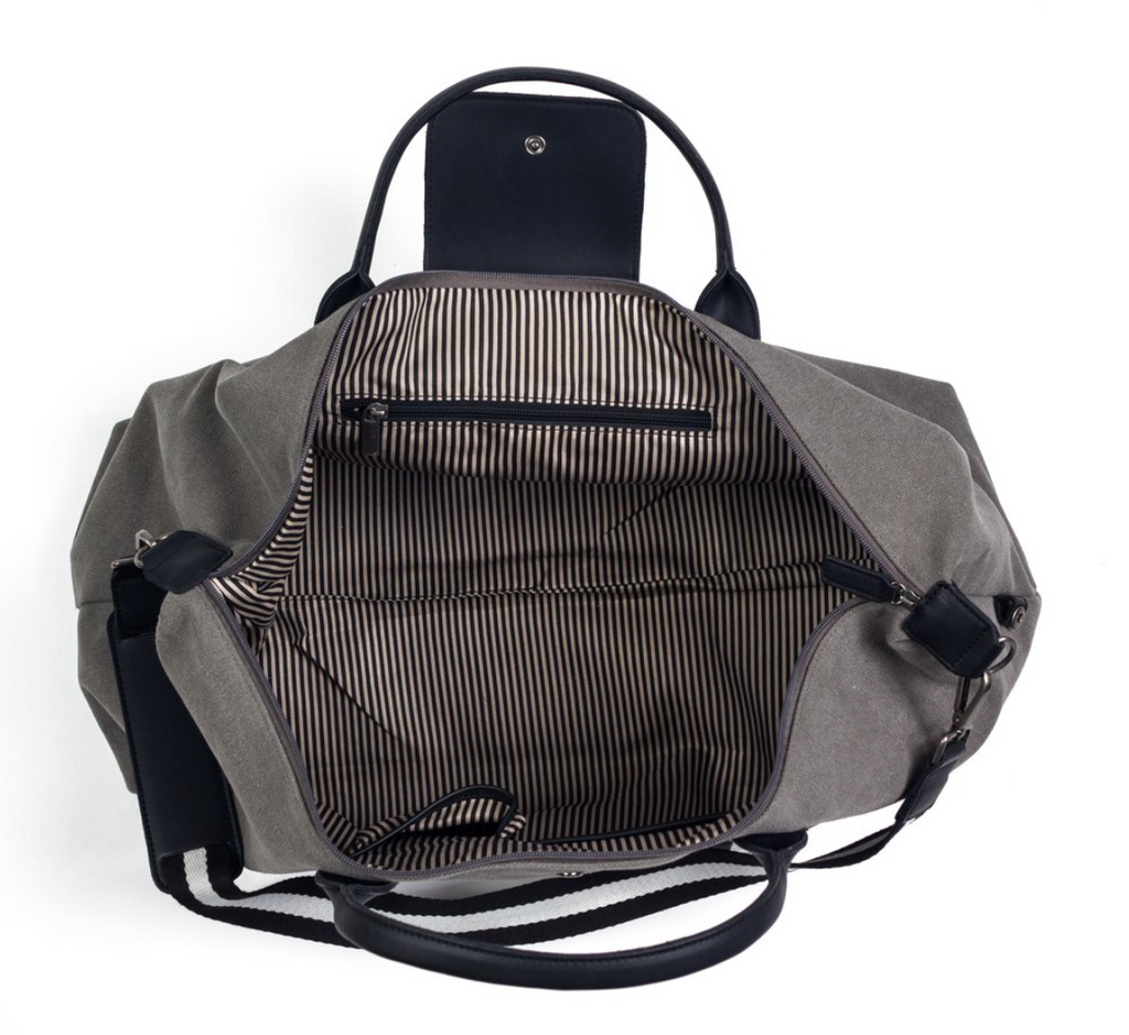 Brouk & Co Original Grey Stripe Duffle Bag