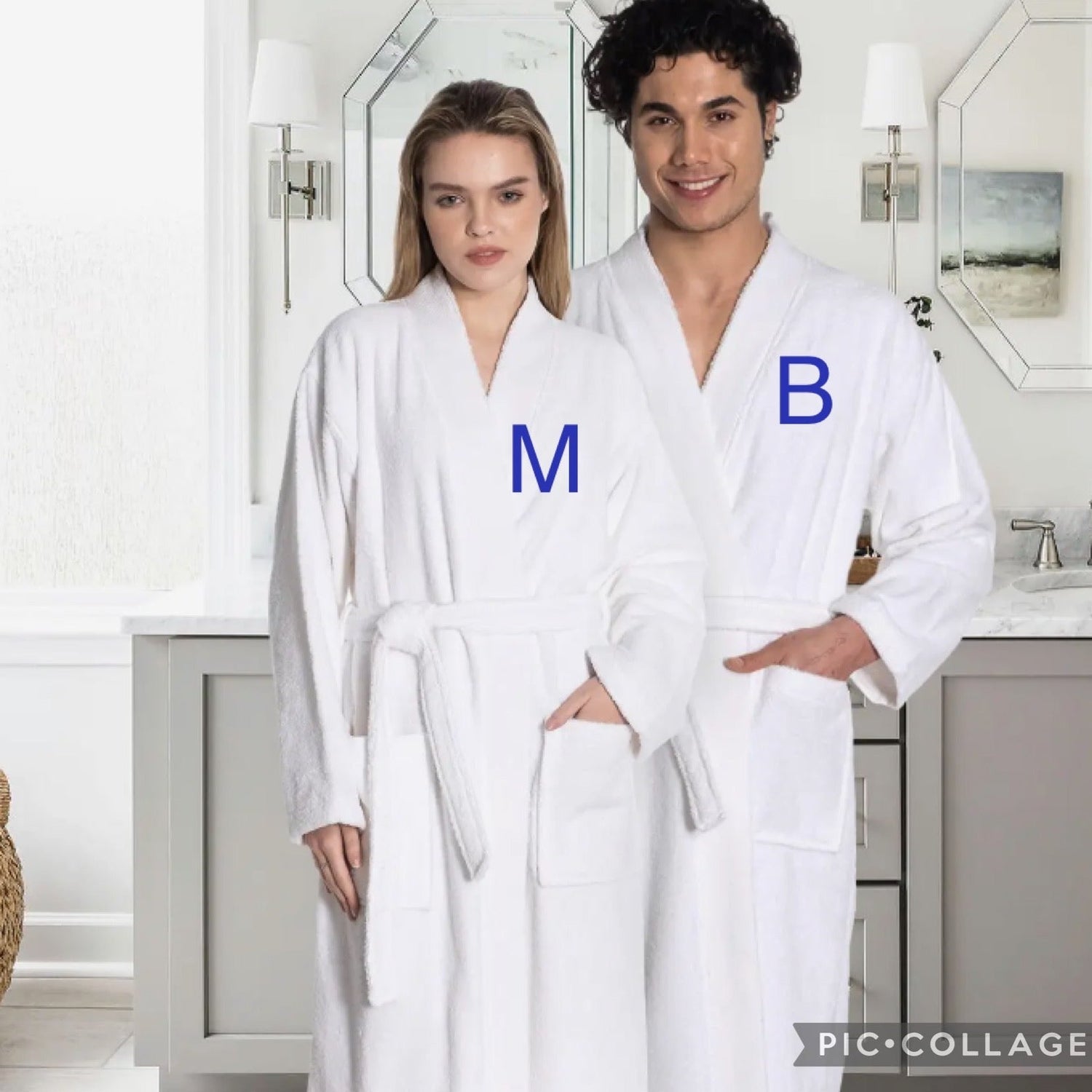 Custom Unisex White Plush Terry Robe