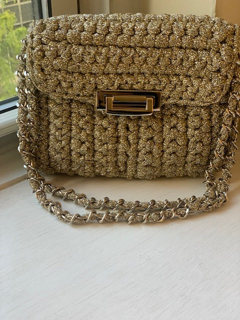 The Gold Silver Lurex Flap Bag