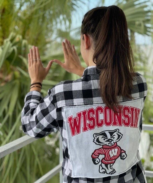 Flannel with College T-shirt Patch (Custom Your College)