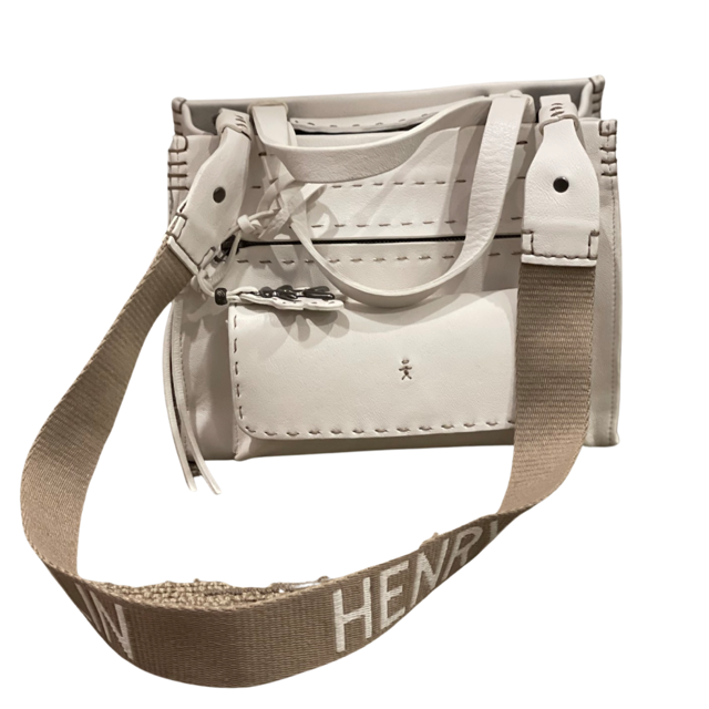Henry Beguelin Shopping Pocket S White with HB Strap.