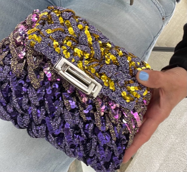 The Lilac & Chartreuse Lurex Flap Bag