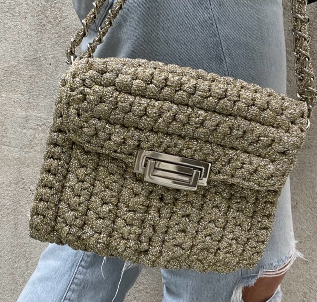 The Gold Silver Lurex Flap Bag