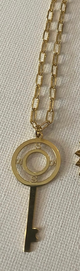Miriam Merenfeld Atlas Initial Key Paperclip Necklace