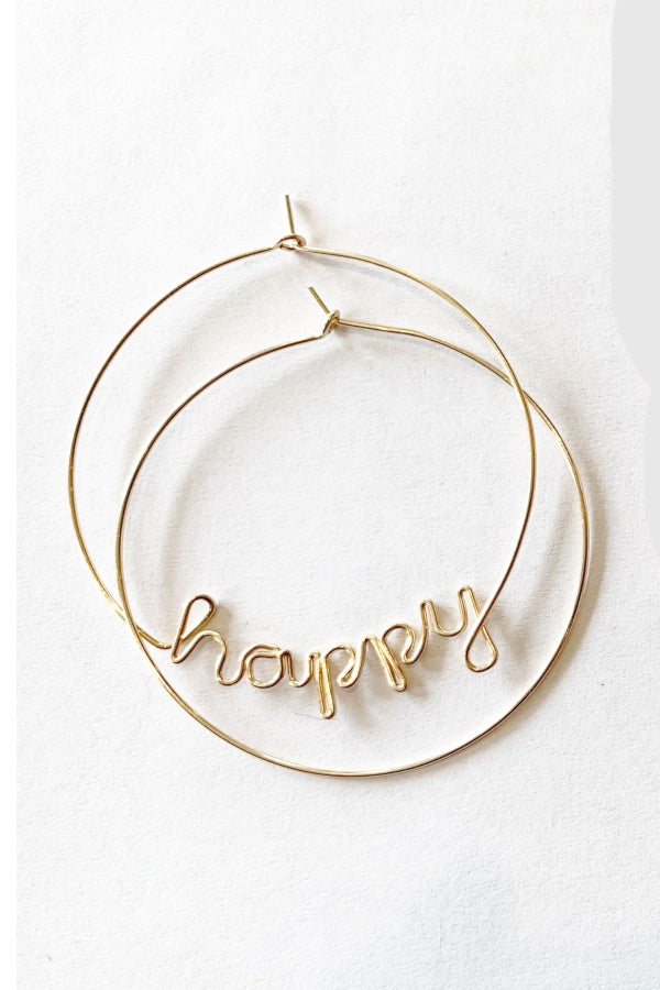 'Happy' Wire-wrap Hoops