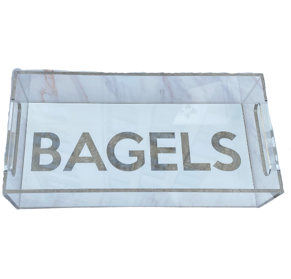 Bagels  & Smores Acrylic Trays with Slotted Handles