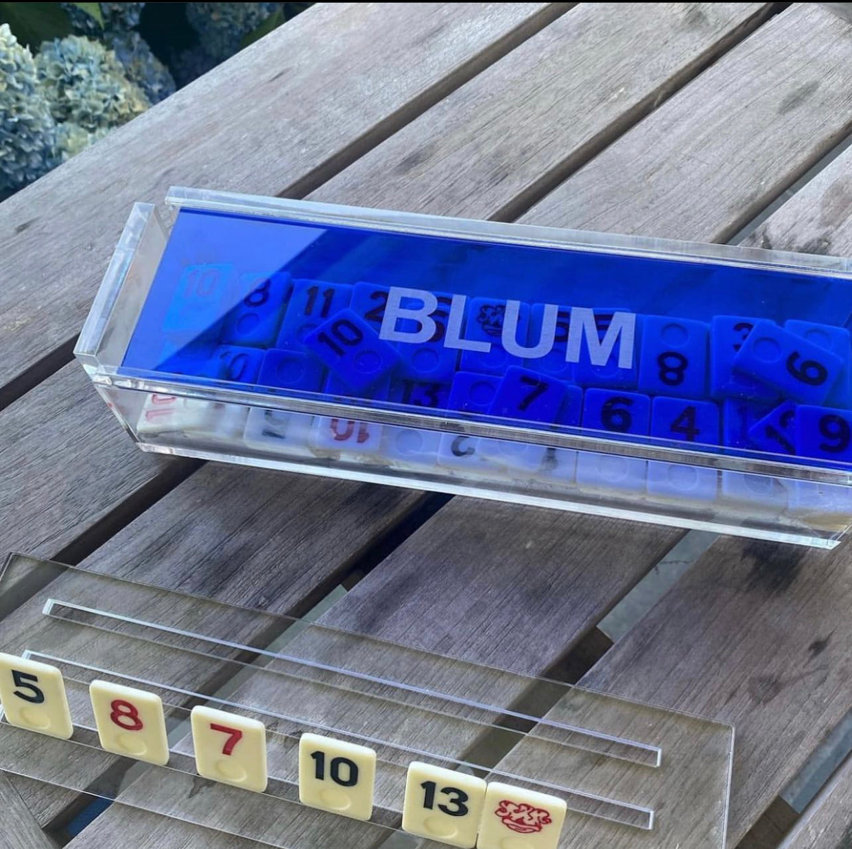 "EL RUMI" Blue Acrylic Rummy Set