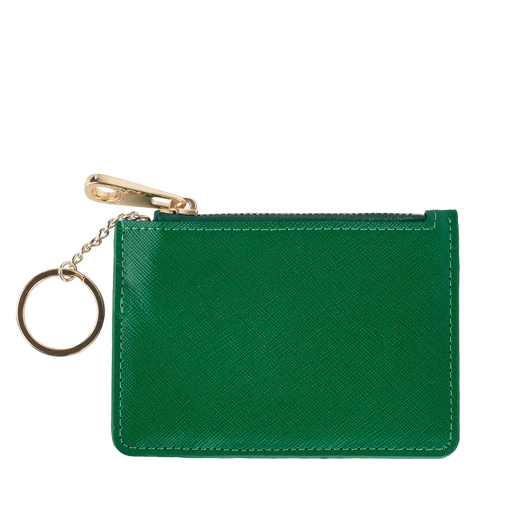 Boulevard Keychain ID Holder Wallet w/ Monogramming (More Colors Available) Emerald / Without Monogram